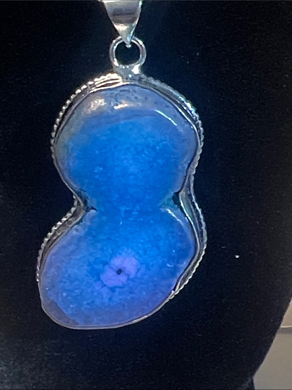 Blue Agate Pendant Necklace
